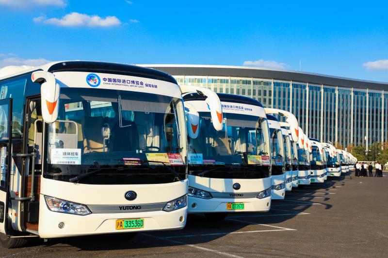 Los autobuses de Yutong sirven a la Exposición Internacional de Importaciones de China 2019