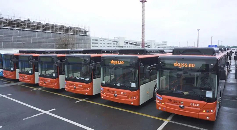 ¡Buen inicio del año! 55 buses YUTONG modelo E12 exportados a Dinamarca con % de mercado más de 60%