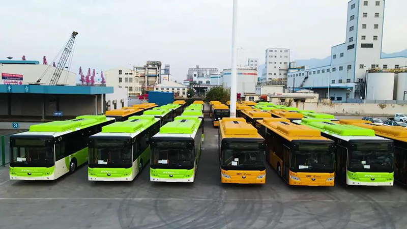 ¡Buen inicio del año! 55 buses YUTONG modelo E12 exportados a Dinamarca con % de mercado más de 60%